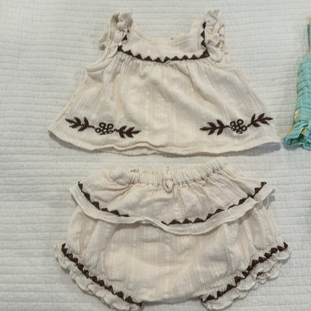 Baby girl (3-6mo) summer cotton bloomer set - Picture 2 of 4